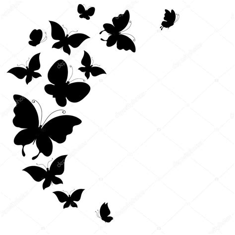 Background With A Border Of Butterflies Flying Stock Vector Image By