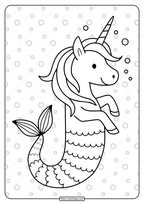 You should aim to make it as colorful as the real unicorn emoji is. Free Printable Unicorn Seahorse Pdf Coloring Page in 2020 ...