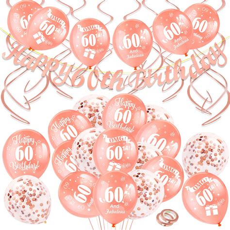 Howaf 46 Pieces 60th Birthday Decoration Kit Include Happy 60th