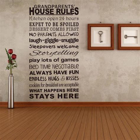 Free Shipping New Style House Rules Removable Wall Sticker With English