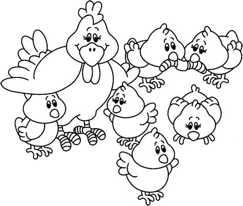 Por eso elegimos una serie de imágenes para colorear del día de la tierra, para que los más pequeños puedan aprovechar para jugar y aprender. Dibujo Gallita y Pollitos para colorear - Rincon Util