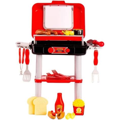 Pretend Play Bbq Grill Playset 28pcs Kitchen Set For Kids Chef Kids