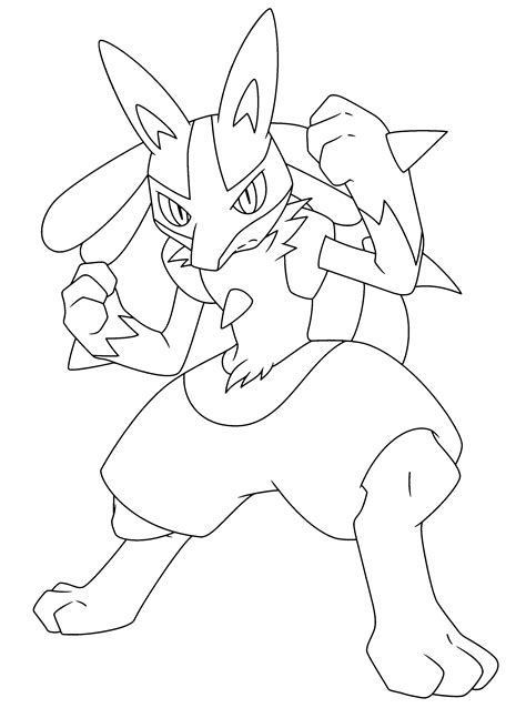 Pokemon Lucario Coloring Pages