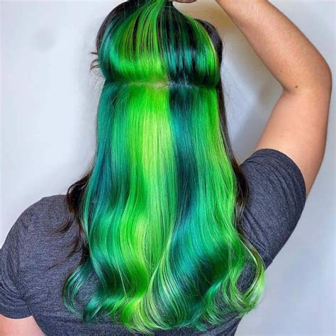 neon green underlights dark green hair dye green hair colors hair color images hair images