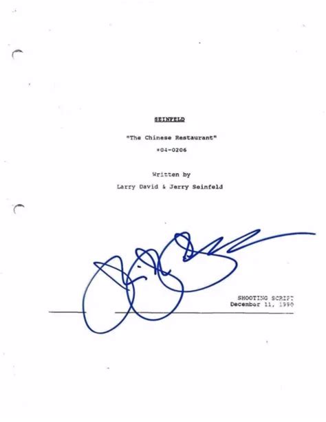 Julia Louis Dreyfus Signed Seinfeld Chinese Restaurant Episode Script