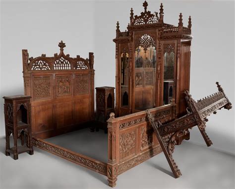 Bedding set decor for bedroom guest room dorm 3 sizes by ambesonne. Neo-Gothic style bedroom furniture set in carved oak wood ...