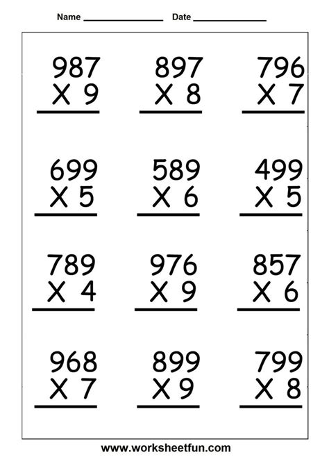 These worksheets are of the finest quality. multiplication worksheets for 5th grade | Worksheetfun ...
