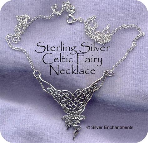 Sterling Silver Celtic Fairy Necklace Centerpiece Fairy Y Necklace
