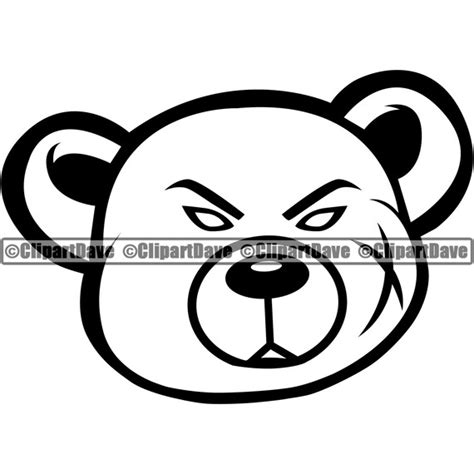 Gangster Teddy Bear Bandanna Bandage Scar Face Svg Design Thug Etsy