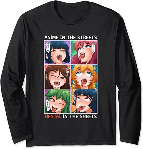 Hentai Shirt Ahegao Shirt Hentai In The Sheets Ecchi Anime Long Sleeve T Shirt Amazon Co Uk