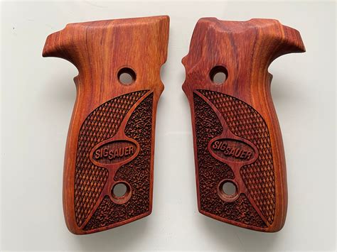 New Padauk Wood Grips For Sig Sauer P229 Checker Engraved Etsy