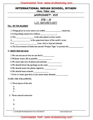 It will be very helpful for those students who are willing to get good marks in their academics. Worksheet For Class 3 - Fill Online, Printable, Fillable, Blank | PDFfiller