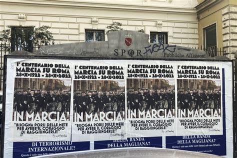 Italian Neo Fascists Display Pro Mussolini Banner 100 Years After His