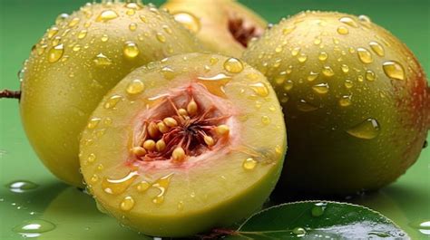 Premium Ai Image A Close Up Of A Kiwi Fruit With Water Droplets On It