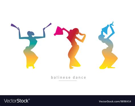 Silhouette Girls Balinese Dance Royalty Free Vector Image