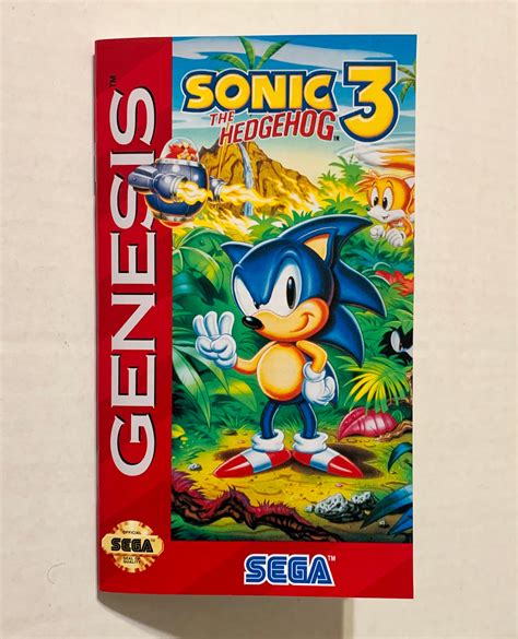 Sonic The Hedgehog 3 Sega Genesis Reproductioncustom Etsy
