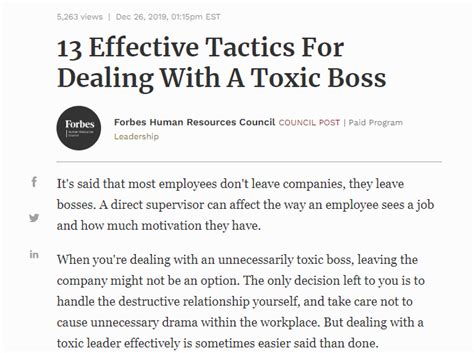 13 Effective Tactics For Dealing With A Toxic Boss Human Science Performance Academy