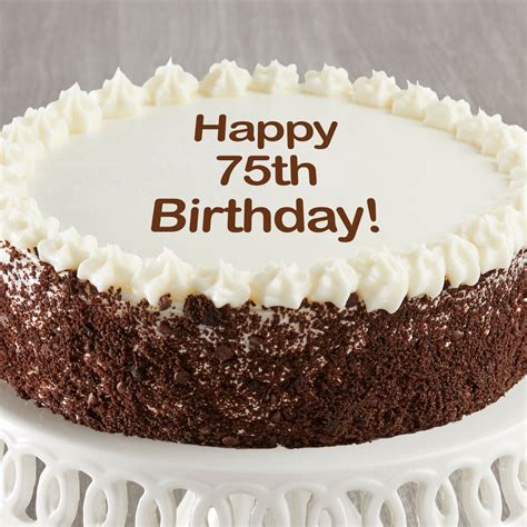 Happy 75th Birthday Chocolate And Vanilla Cake Delivered