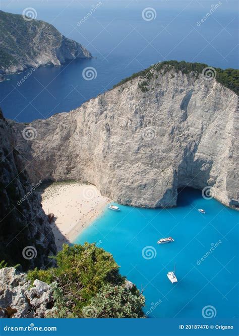 Shipwreck Bay Beach And Cliffs Zakynthos Greece Stock Photo Image