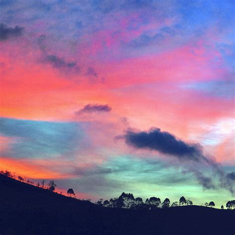 Ng96 Sky Rainbow Cloud Sunset Nature Blue Pink Wallpaper