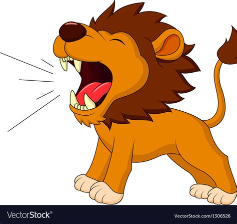 Lion Cartoon Roaring Royalty Free Vector Image