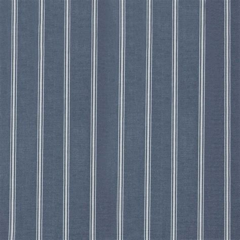 Chambray Blue And White Stripe Indoor Upholstery Fabric By The Yard M0339 Upholstery Fabric