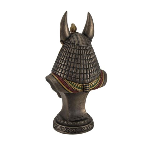 Ancient Egyptian Jackal God Anubis Bronze Finished Bust Statue Tanga