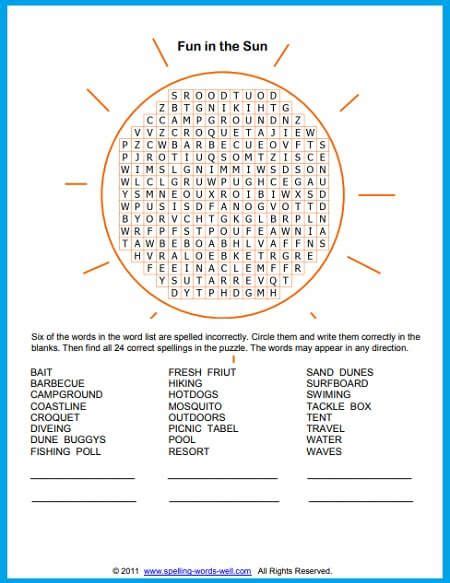 Free Printable Summer Word Searches For Kids Word Search Printable