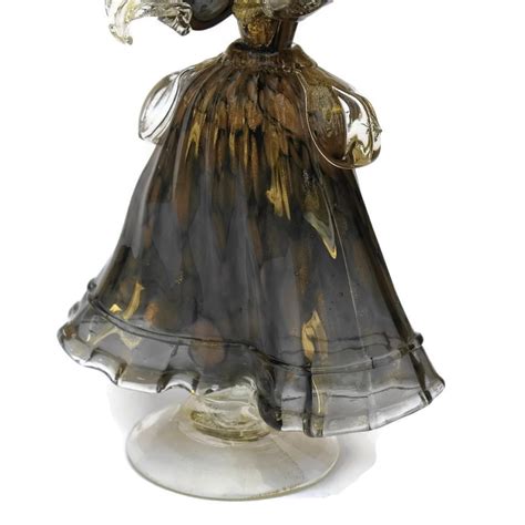 Mid Century Murano Glass Sculpture Lady Figurine Blown Glass Dancing Figure
