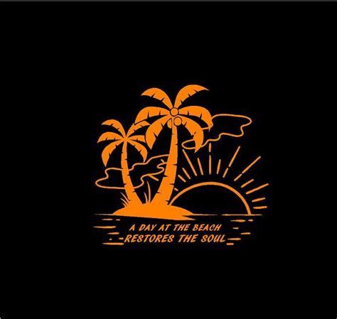 Tropical Day At The Beach Restores The Soul Decal Custom Vinyl Sticker