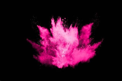 Pink Powder Explosion On Black Background Stock Image Image Of