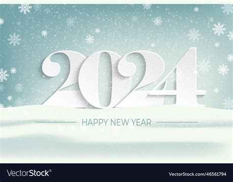 Happy New Year 2024 In The Forest Snow Royalty Free Vector