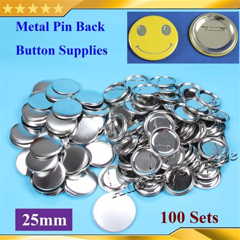 100 Sets 1 25mm New Professional All Steel Badge Button Maker Pin Back
