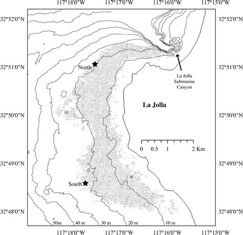 Map Of The La Jolla Kelp Forest And Nearby Submarine Canyon The