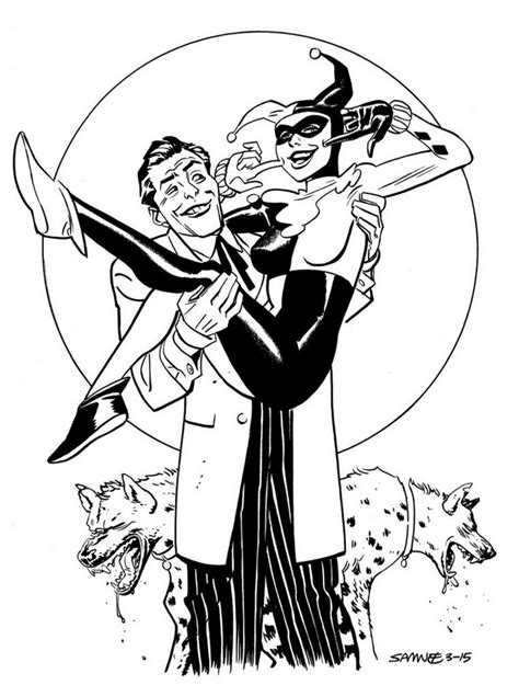Joker And His Lover Harley Quinn Coloring Page Netart Joker And