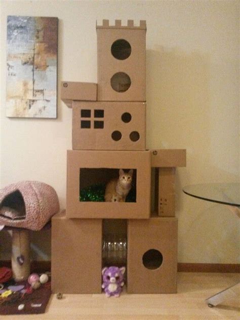 Carboard Cat Tower Cat House Diy Cat Tree House Cardboard Cat House