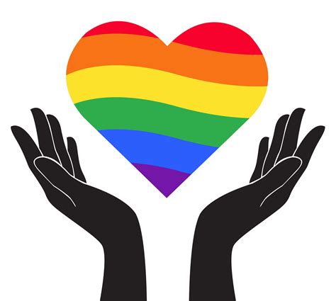 hand holding heart rainbow flag lgbt symbol 533160 vector art at vecteezy