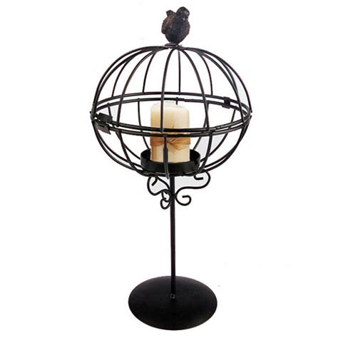2 Pieces Classical Hollow Wrought Iron Birdcage Candle Cup Home