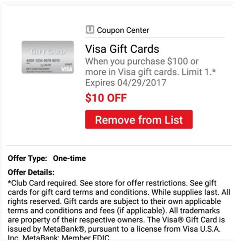 If there's a need to send. Safeway/Vons (JustForU): Save $10 Instantly On $100+ Visa Gift Card Purchase (Limit Of 1 ...