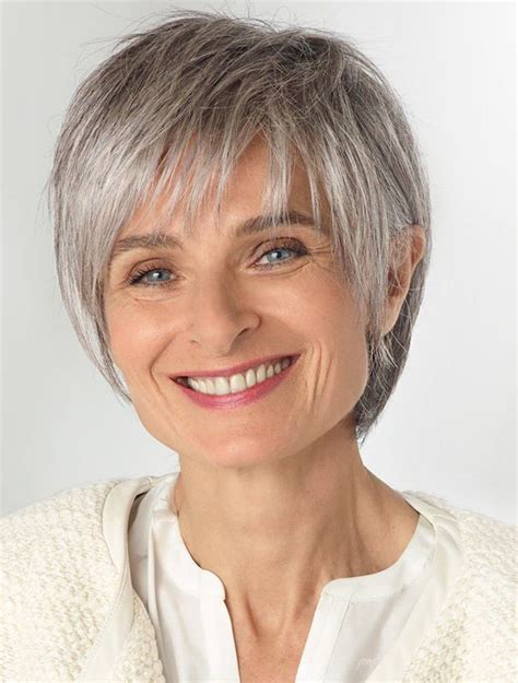 Short Straight Older Laides Grey Hair Wig Uk