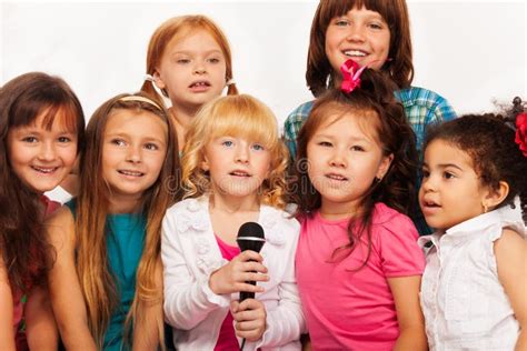 Close Shots Of Kids Singing Stock Image Image Of Little Caucasian