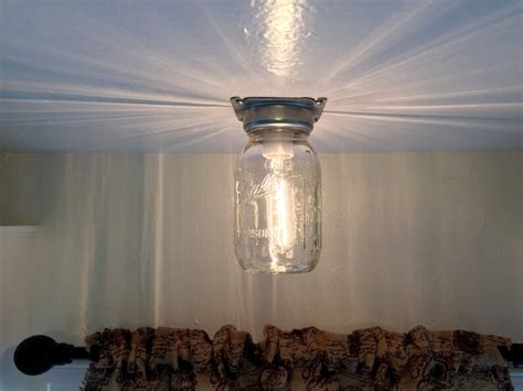 Mason Jar Ceiling Light Fixture Flush Mount Lighting Modern Etsy