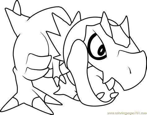 Tyrunt Pokemon Coloring Page For Kids Free Pokemon Printable Coloring