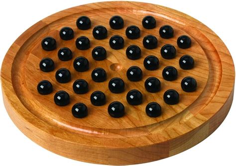 New Game Cherry Wooden Marble Solitaire How To Play Ebay