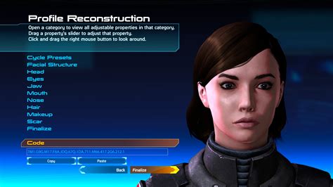 Jane Shepard Face Code At Mass Effect Legendary Edition Nexus Mods