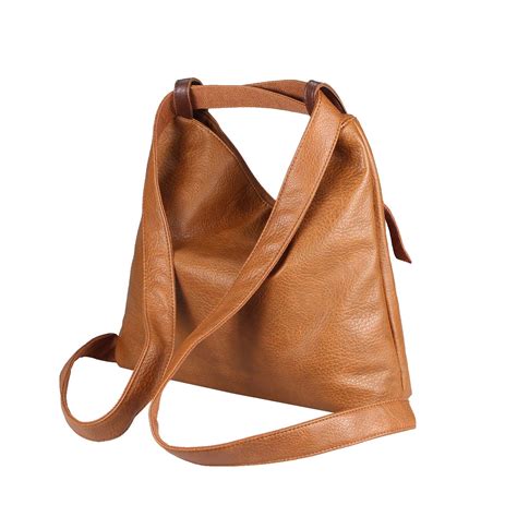 Damen Rucksack Tasche 2 In 1 Daypack Shopper Schultertasche Leder Optik