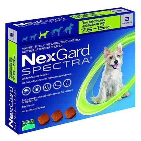 Nexgard Spectra Flea Tick And Worm Chewable Treatment Dogs 76 15kg