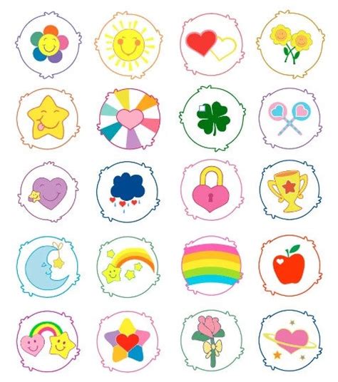 Care Bears Belly Badges Digital Files Design Files Cricut Svg