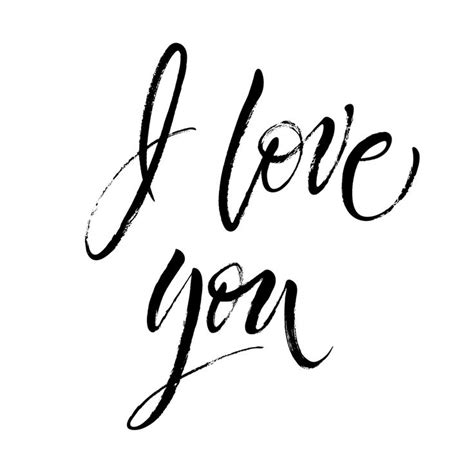 I Love You Expressive Dry Brush Lettering Modern Calligraphy Art Print By Vera S L Love