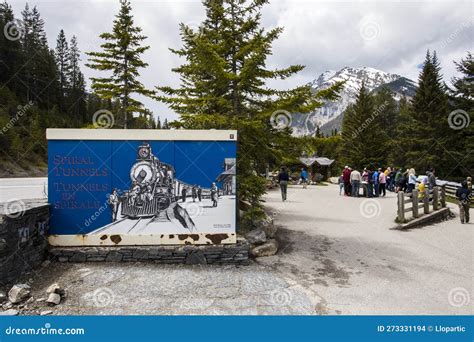 Summer In Spiral Tunnels Yoho National Park Canada Editorial Stock